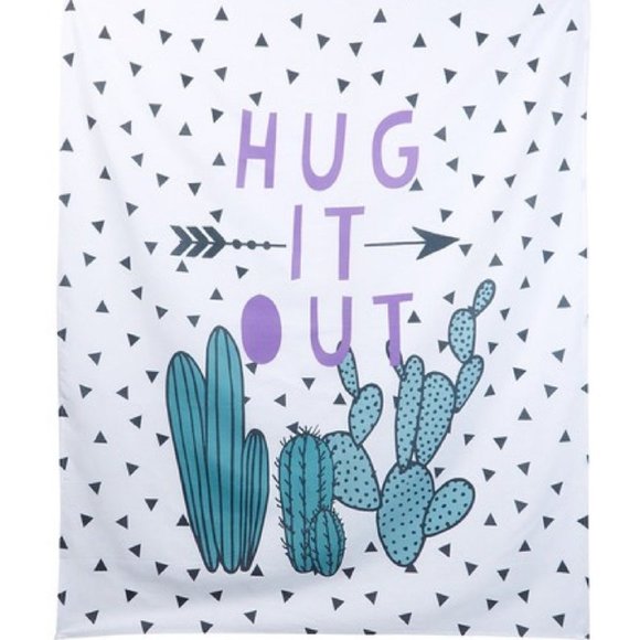 Hug It Out Kids Boho Cactus Theme Wall Tapestry NEW - Picture 3 of 3